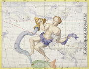 Constellation of Aquarius, plate 9 from Atlas Coelestis, by John Flamsteed 1646-1710, published in 1729 - Sir James Thornhill