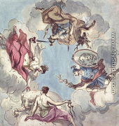 Design for a Ceiling: The Four Cardinal Virtues, Justice, Prudence, Temperance and Fortitude - Sir James Thornhill