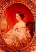 Empress Eugenie 1826-1920 after a portrait by Francois Xavier Winterhalter 1806-73 - Jean Baptiste Ange Tissier