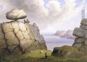 A Rocking Stone on a Coastal Cliff, 1833 - Richard Tongue