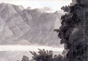 Head of Lake Geneva, pen & ink & wash on paper - Francis Towne
