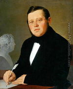 Portrait of the Author Michail Sagoskin, 1830s  - Vasili Andreevich Tropinin