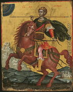 Icon of St Demetrios on Horseback, 1672 - Emmanuel Tzanes