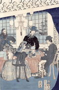 The salon of a house of foreign merchants at Yokohama, 1861 - Utagawa Sadahide
