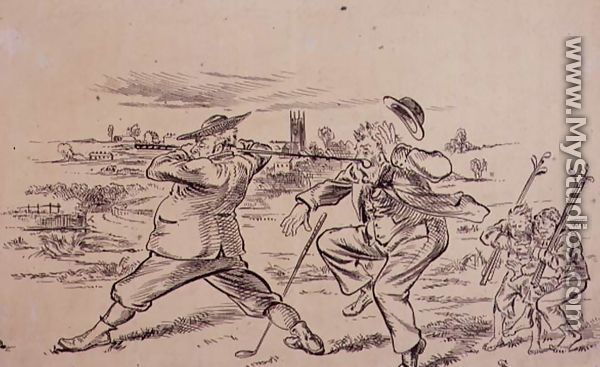 The Inconsiderate Golfer, illustration from Graphic magazine, pub. c.1870 - Henry Sandercock