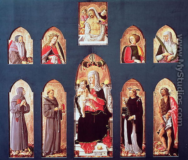 The Madonna and Child Enthroned with Saints, c.1456-61 - Giorgio Schiavone
