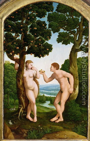 Adam and Eve in Paradise - Jan Van Scorel