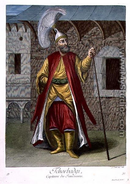 Tchorbadji, captain of the janissaries, 18th century  - Gerard Jean Baptiste Scotin