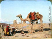 Dromedary and Arabs at the City of the Dead, Cairo, 1856 - Thomas Seddon