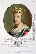 Portrait of Charles V, Called The Wise King of France 1337-80 engraved by Madame de Cernel, 1789 - Antoine Louis Francois Sergent-Marceau