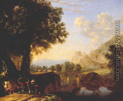 Italian Landscape with Bridge and Castle 1640s - Herman Van Swanevelt