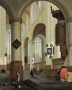 Interior of the Oude Kerk in Delft (1) - Cornelis De Man
