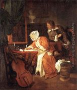 The Letter-Writer Surprised c. 1662 - Gabriel Metsu