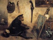 The Monkey Painter 1833 - Alexandre Gabriel Decamps