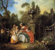 Lady and Gentleman with two Girls and a Servant  1742 - Nicolas Lancret