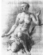 Study of a Female Nude - Adriaen Van De Velde