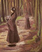 Two Women In The Woods - Vincent Van Gogh