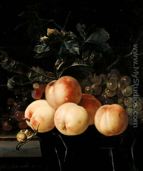 Peaches And Grapes - Willem Van Aelst