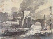 View of the Tiber and Castel St Angelo 1776-77 - Jacques Louis David