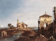 Capriccio With Venetian Motifs - (Giovanni Antonio Canal) Canaletto