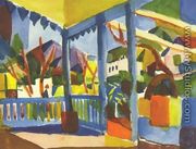 Terrace Of The Country House In St  Germain - August Macke