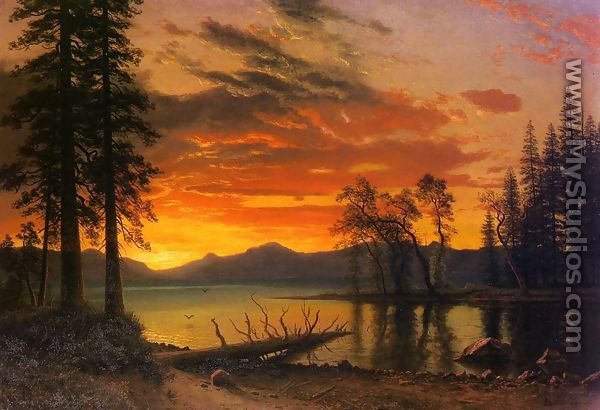 Sunset Over The River - Albert Bierstadt
