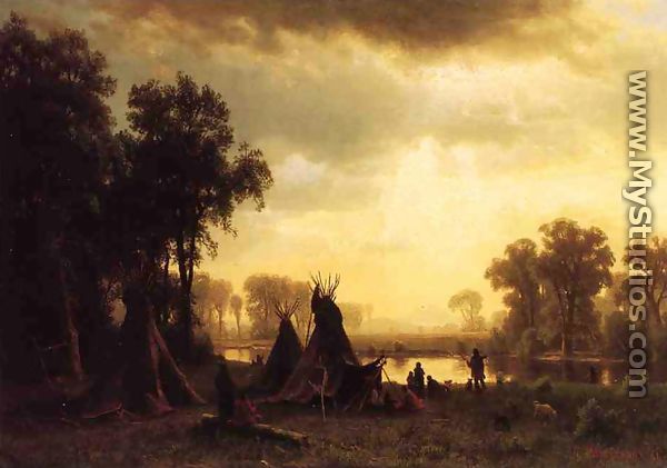 An Indian Encampment - Albert Bierstadt