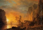 Sunset In The Rockies - Albert Bierstadt