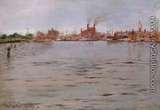 Harbor Scene  Brooklyn Docks - William Merritt Chase