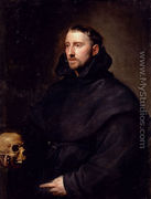 Portrait Of A Monk Of The Benedictine Order  Holding A Skull - Sir Anthony Van Dyck