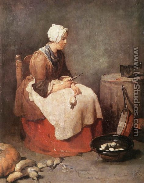 Girl Peeling Vegetables - Jean-Baptiste-Simeon Chardin