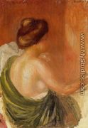 Seated Woman In A Green Robe - Pierre Auguste Renoir