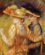 Two Women In A Garden - Pierre Auguste Renoir