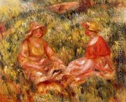 Two Women In The Grass - Pierre Auguste Renoir
