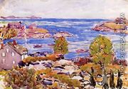 House With Flag In The Cove - Maurice Brazil Prendergast