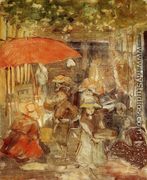 Picnic With Red Umbrella - Maurice Brazil Prendergast