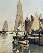 Sailing Boats At Honfleur - Claude Oscar Monet