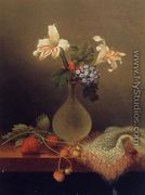 A Vase Of Corn Lilies And Heliotrope - Martin Johnson Heade