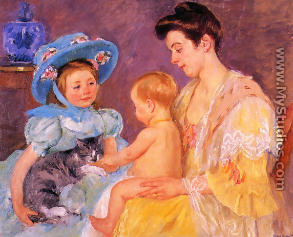 Children Playing With A Cat - Mary Cassatt