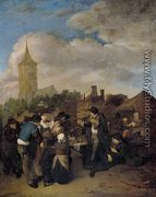 Village Market with the Quack 1654-58 - Cornelis (Pietersz.) Bega
