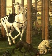 The Story of Nastagio degli Onesti (detail 2 of the second episode) c. 1483 - Sandro Botticelli (Alessandro Filipepi)