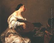 Woman Playing a Lute, 1700-05 - Giuseppe Maria Crespi