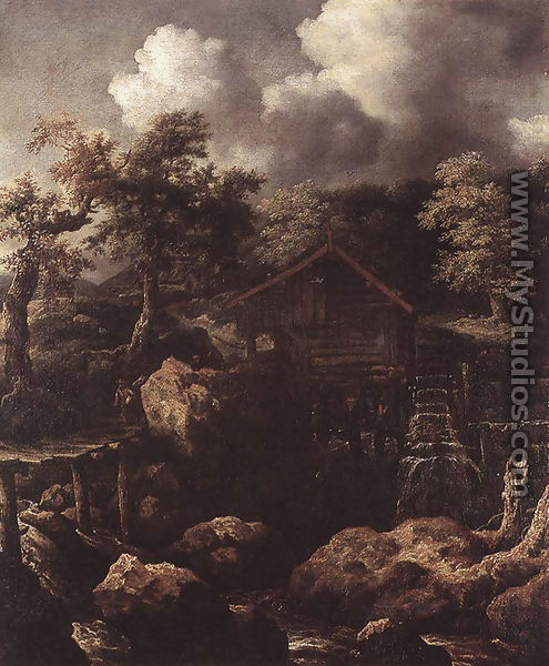 Forest Scene with Water-Mill c. 1650 - Allaert van Everdingen