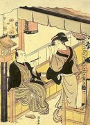 Tea-Stall Girl with Guest  1778 - Torii Kiyonaga