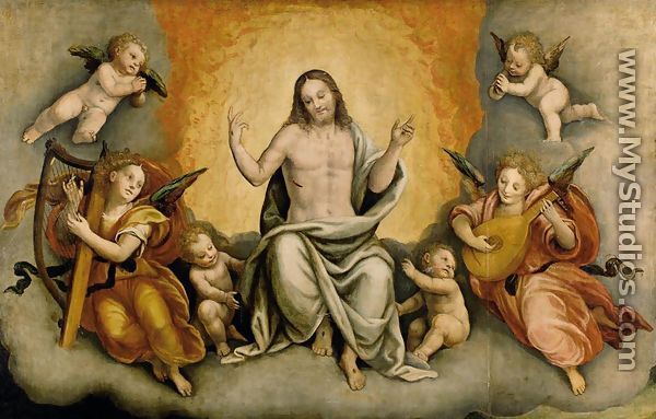 Triumph of Christ with Angels and Cherubs - Bernardino Lanino