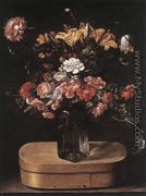 Bouquet on Wooden Box c. 1640 - Jacques Linard