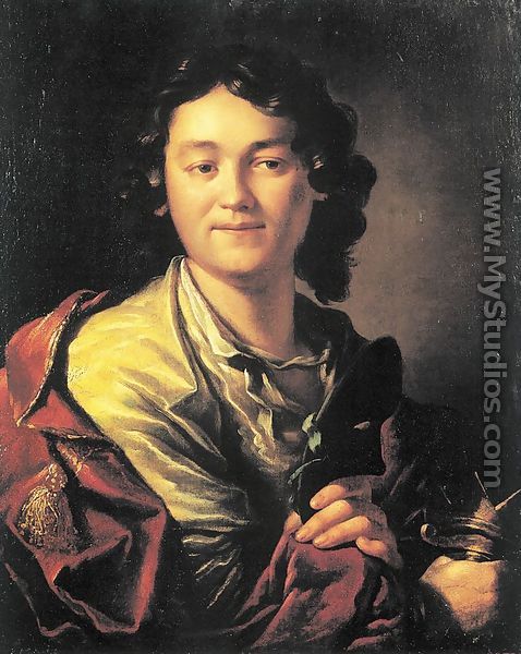 Portrait of Fiodor Volkov, the Founder of the First Russian Public Theatre  1763 - Anton Losenko