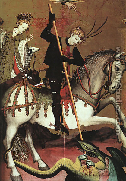 Retable of St George (detail 2) c. 1400 - Andres Marzal De Sax