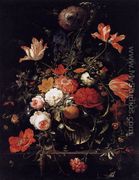 A Glass of Flowers and an Orange Twig 1660s - Abraham Mignon