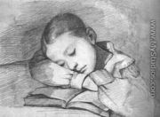 Portrait of Juliette Courbet as a Sleeping Child - Gustave Courbet